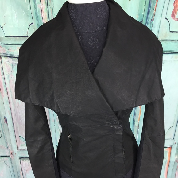 ANTHROPOLOGIE Cartonnier Melange Leather Jacket - Picture 6 of 8